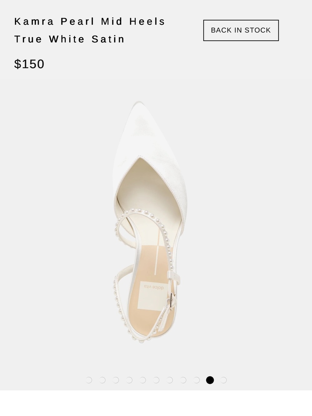 Dolce Vita Kamra Pearl Mid Heel in True White Satin